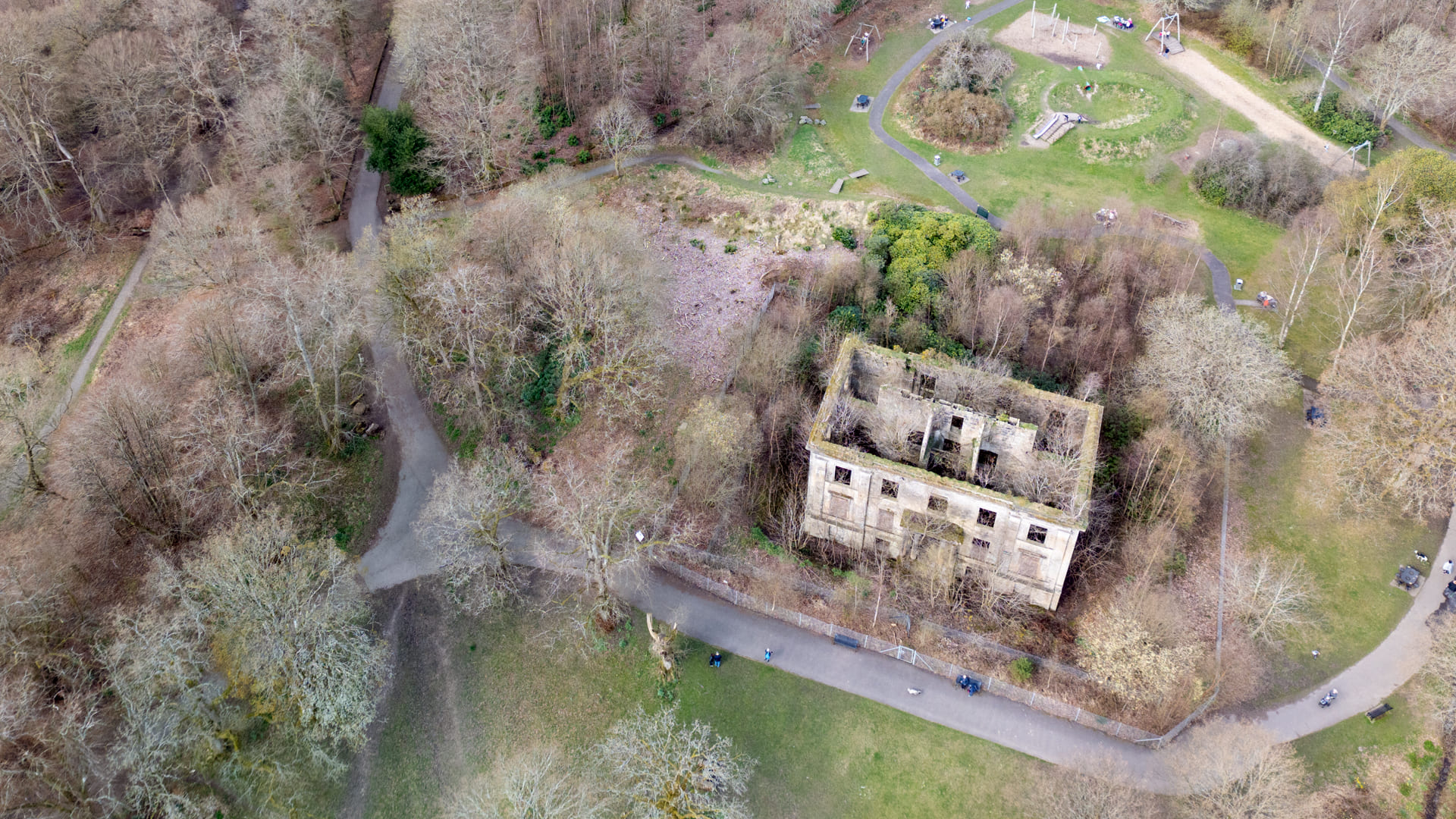 Plean House aerial view